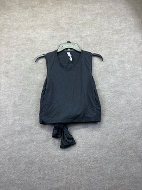 Lululemon Cropped Tie Around Wrap Black Sleeveless Top Size 10